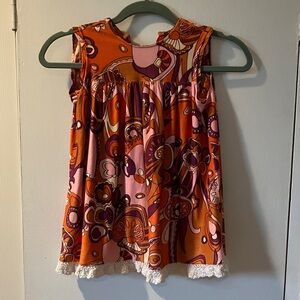 Orange and purple children's 1960/1970 fabric